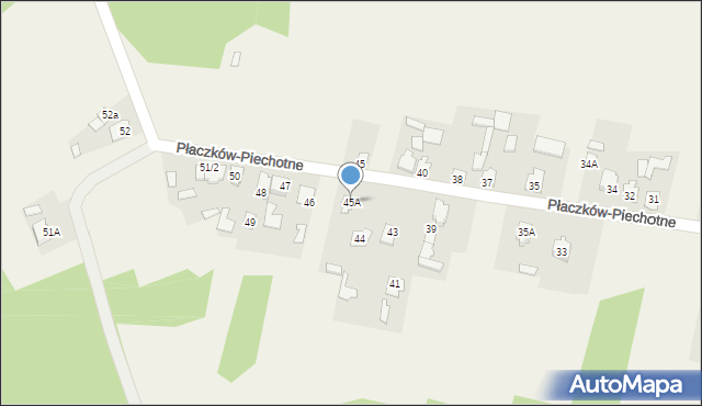 Płaczków, Płaczków-Piechotne, 45A, mapa Płaczków