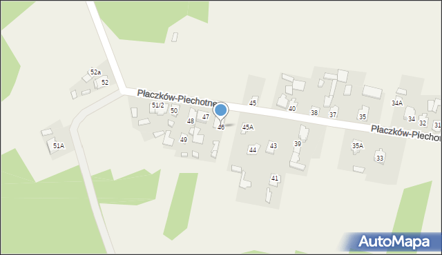 Płaczków, Płaczków-Piechotne, 46, mapa Płaczków