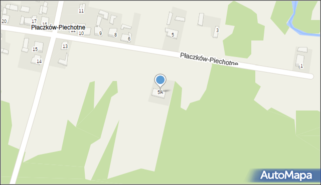 Płaczków, Płaczków-Piechotne, 5A, mapa Płaczków