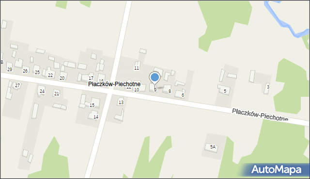 Płaczków, Płaczków-Piechotne, 9, mapa Płaczków