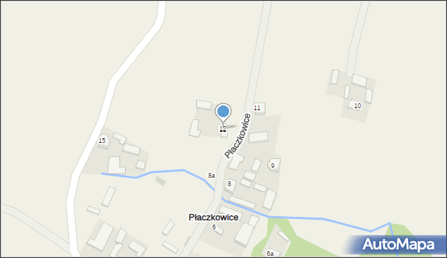 Płaczkowice, Płaczkowice, 12, mapa Płaczkowice