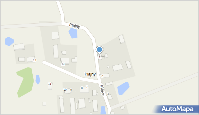 Plajny, Plajny, 1, mapa Plajny