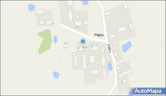 Plajny, Plajny, 9, mapa Plajny