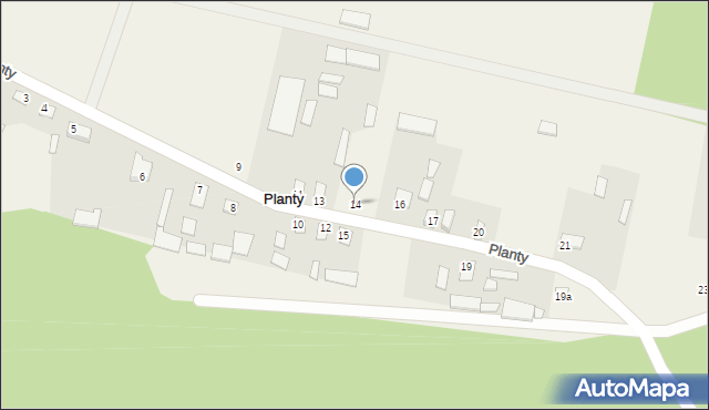 Planty, Planty, 14, mapa Planty
