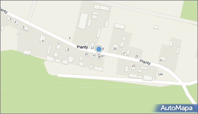 Planty, Planty, 15, mapa Planty