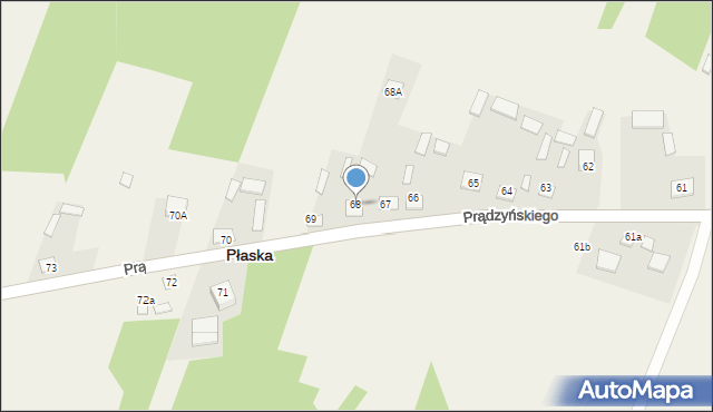 Płaska, Płaska, 68, mapa Płaska