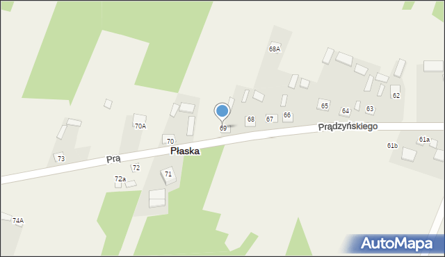 Płaska, Płaska, 69, mapa Płaska