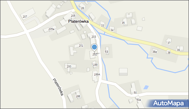 Platerówka, Platerówka, 202, mapa Platerówka