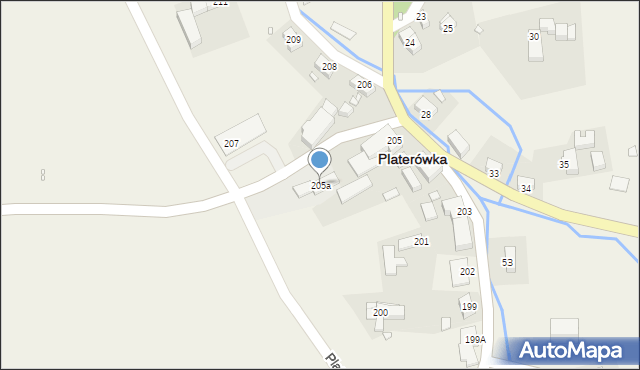 Platerówka, Platerówka, 205a, mapa Platerówka