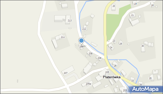 Platerówka, Platerówka, 209, mapa Platerówka