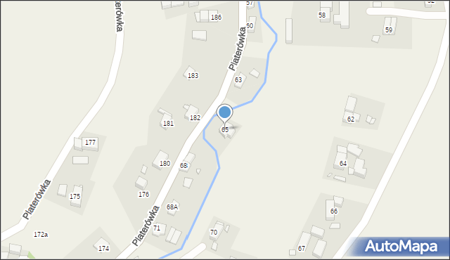 Platerówka, Platerówka, 65, mapa Platerówka