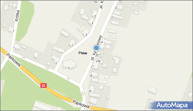 Pław, Plac Kasztanowy, 16, mapa Pław