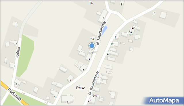 Pław, Plac Kasztanowy, 5, mapa Pław