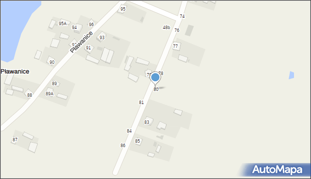 Pławanice, Pławanice, 80, mapa Pławanice