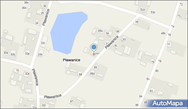 Pławanice, Pławanice, 90, mapa Pławanice