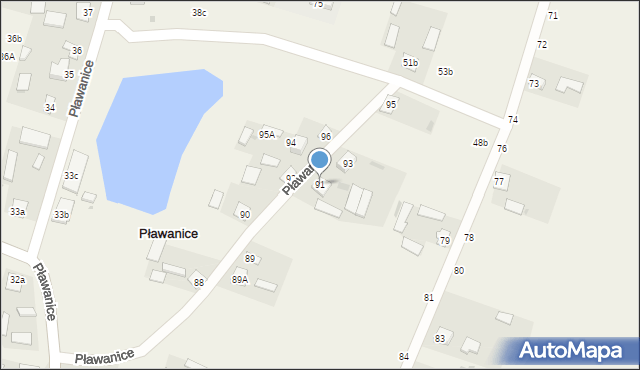 Pławanice, Pławanice, 91, mapa Pławanice