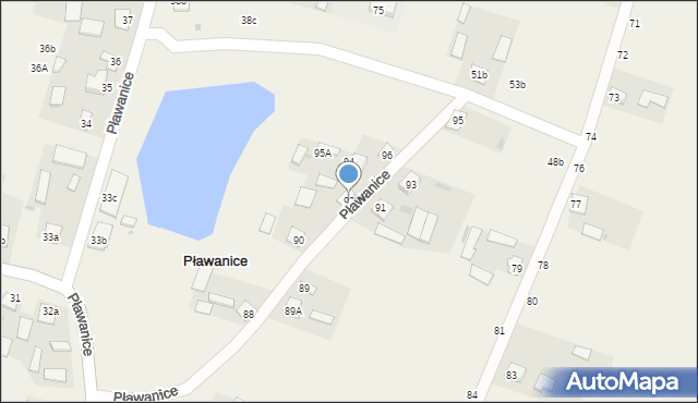 Pławanice, Pławanice, 92, mapa Pławanice