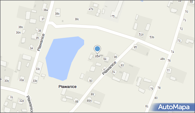 Pławanice, Pławanice, 95A, mapa Pławanice