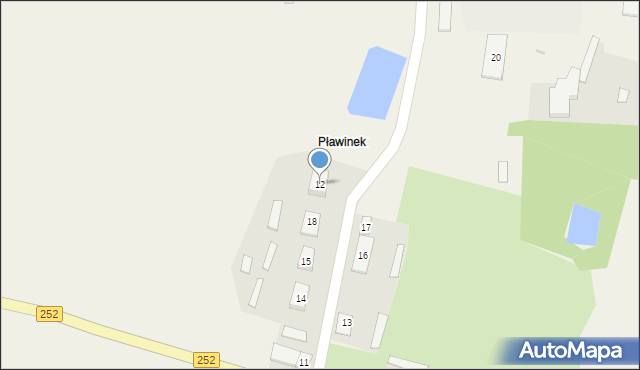 Pławinek, Pławinek, 12, mapa Pławinek