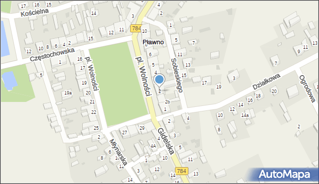 Pławno, Plac Wolności, 2, mapa Pławno