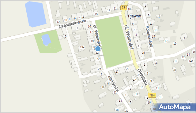 Pławno, Plac Wolności, 22a, mapa Pławno