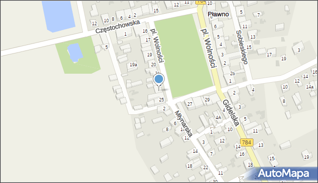 Pławno, Plac Wolności, 24, mapa Pławno