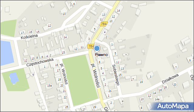 Pławno, Plac Wolności, 8, mapa Pławno