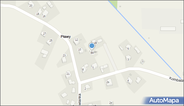 Pławy, Pławianka, 8A, mapa Pławy