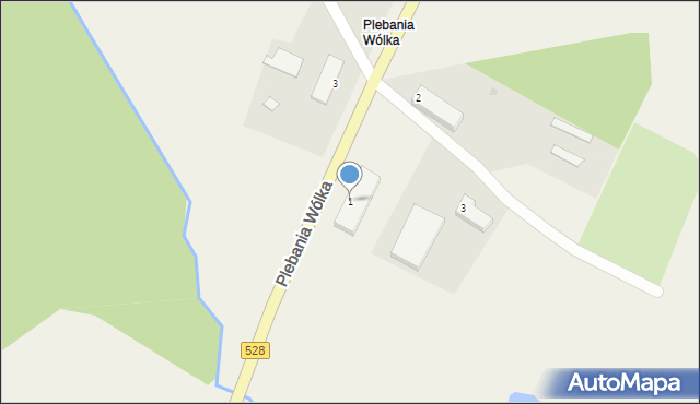 Plebania Wólka, Plebania Wólka, 1, mapa Plebania Wólka