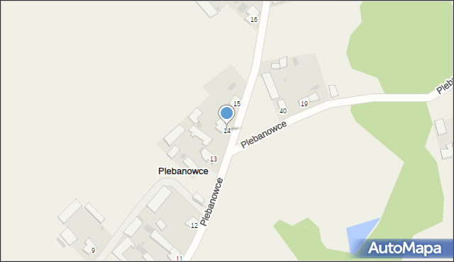 Plebanowce, Plebanowce, 14, mapa Plebanowce