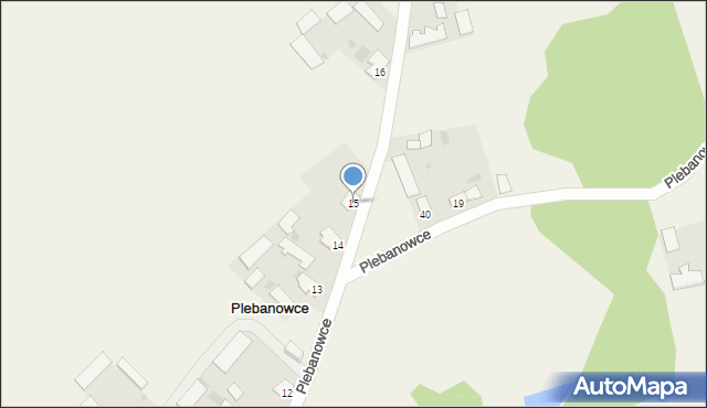 Plebanowce, Plebanowce, 15, mapa Plebanowce