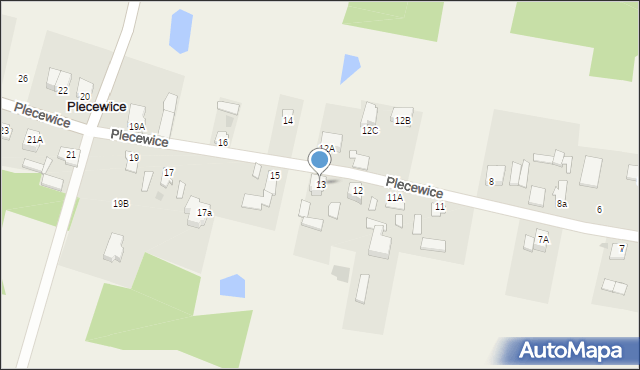 Plecewice, Plecewice, 13, mapa Plecewice