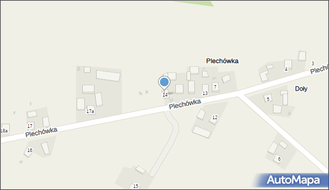 Plechówka, Plechówka, 14, mapa Plechówka