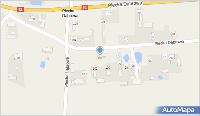 Plecka Dąbrowa, Plecka Dąbrowa, 101, mapa Plecka Dąbrowa