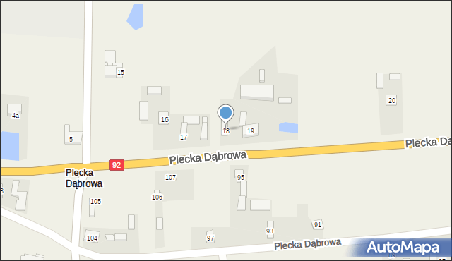 Plecka Dąbrowa, Plecka Dąbrowa, 18, mapa Plecka Dąbrowa