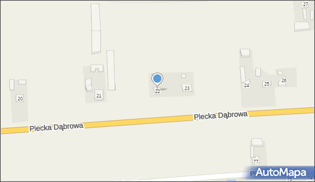 Plecka Dąbrowa, Plecka Dąbrowa, 22, mapa Plecka Dąbrowa