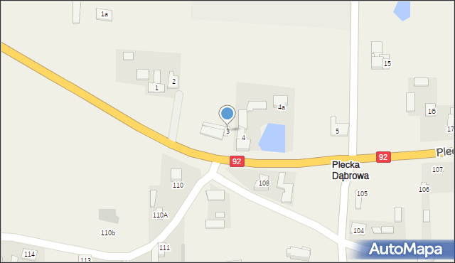 Plecka Dąbrowa, Plecka Dąbrowa, 3, mapa Plecka Dąbrowa
