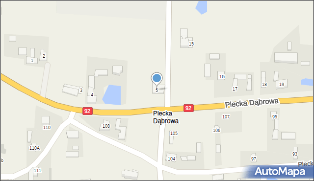 Plecka Dąbrowa, Plecka Dąbrowa, 5, mapa Plecka Dąbrowa