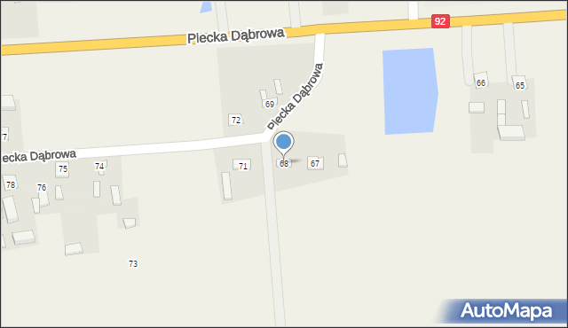 Plecka Dąbrowa, Plecka Dąbrowa, 68, mapa Plecka Dąbrowa