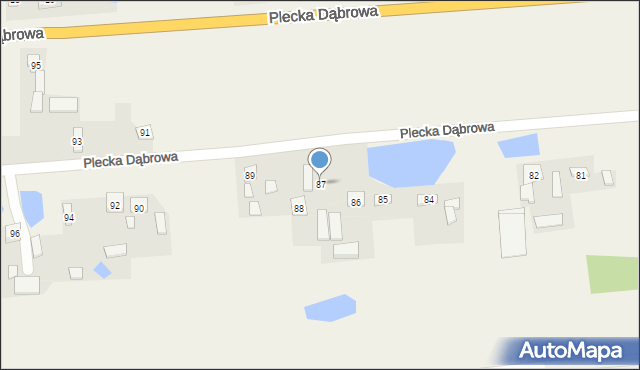 Plecka Dąbrowa, Plecka Dąbrowa, 87, mapa Plecka Dąbrowa