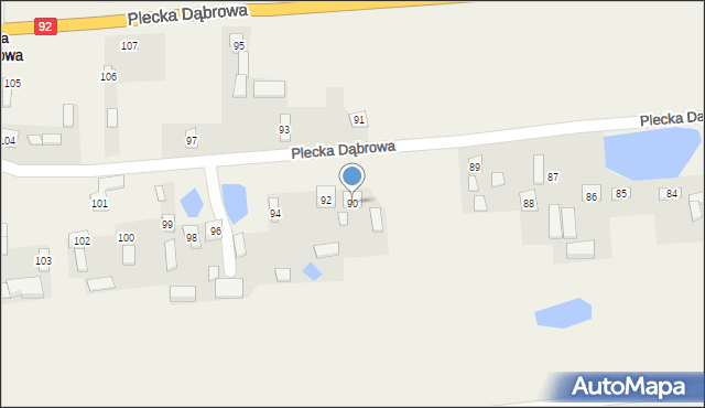 Plecka Dąbrowa, Plecka Dąbrowa, 90, mapa Plecka Dąbrowa