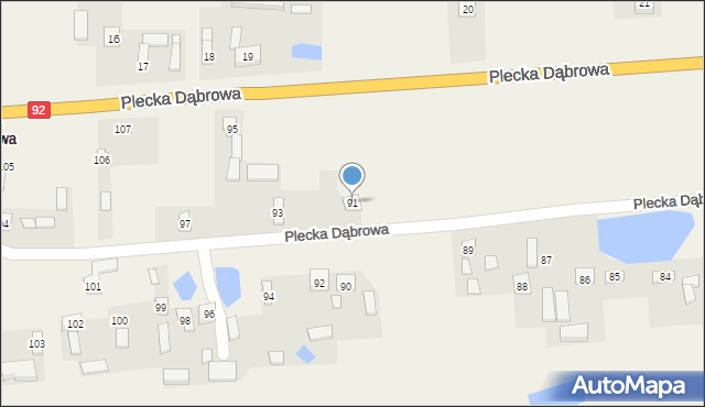 Plecka Dąbrowa, Plecka Dąbrowa, 91, mapa Plecka Dąbrowa