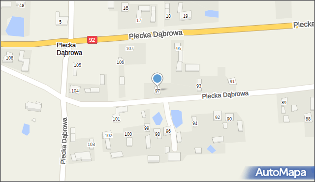 Plecka Dąbrowa, Plecka Dąbrowa, 97, mapa Plecka Dąbrowa