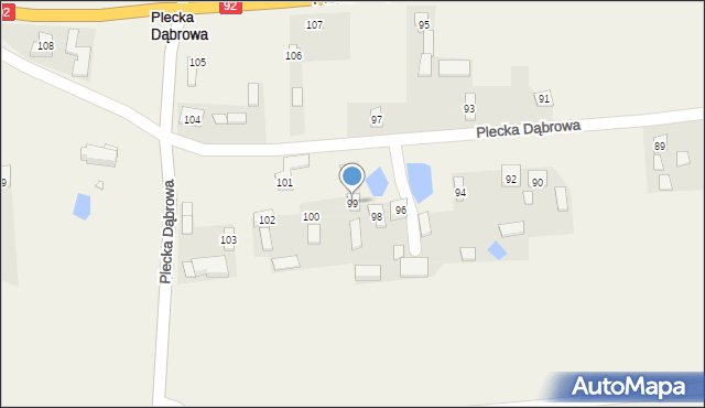 Plecka Dąbrowa, Plecka Dąbrowa, 99, mapa Plecka Dąbrowa