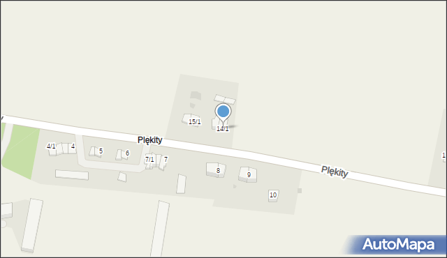 Plękity, Plękity, 14/1, mapa Plękity