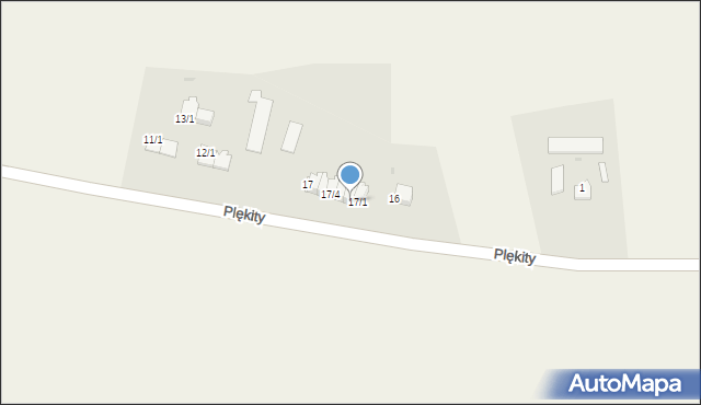 Plękity, Plękity, 17/2, mapa Plękity