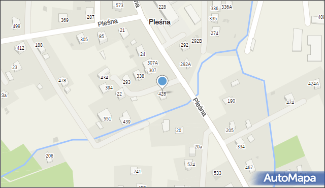 Pleśna, Pleśna, 428, mapa Pleśna