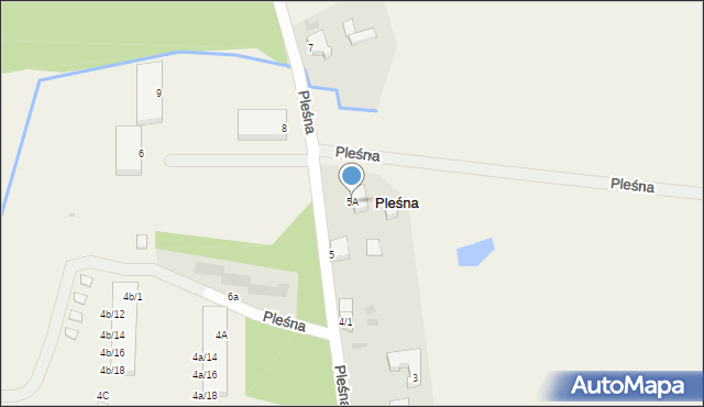 Pleśna, Pleśna, 5A, mapa Pleśna