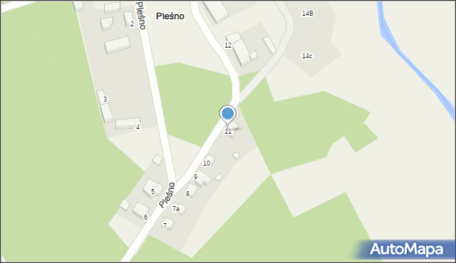 Pleśno, Pleśno, 11, mapa Pleśno