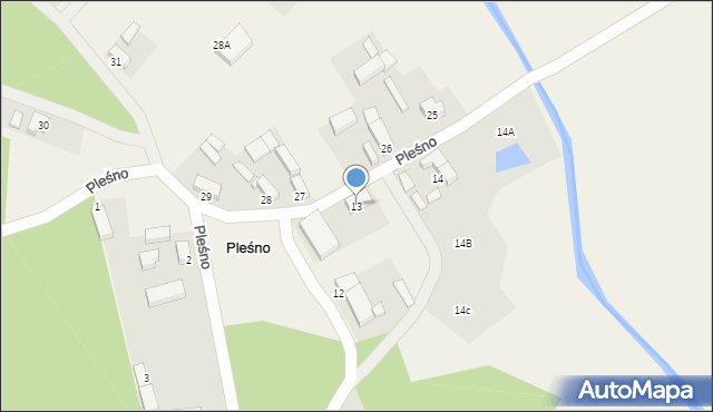 Pleśno, Pleśno, 13, mapa Pleśno